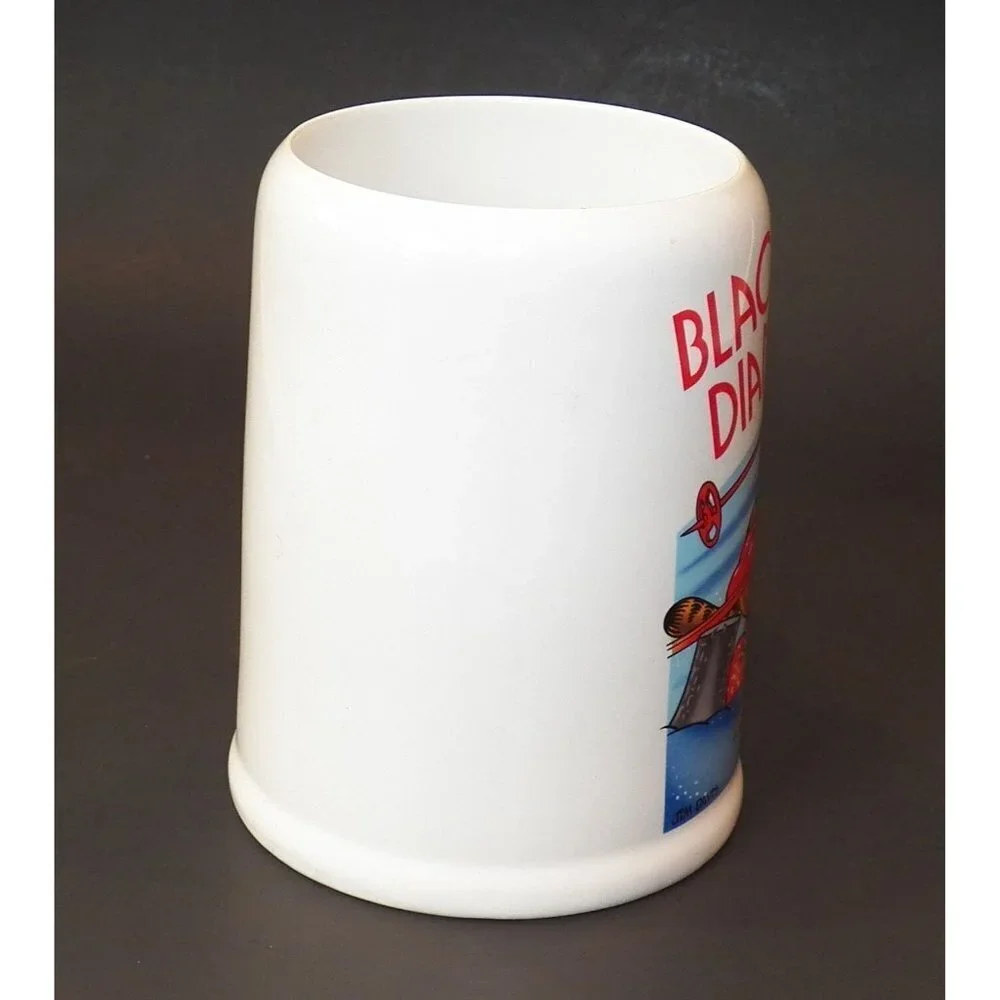 VTG Garfield Black Diamond Skiing Mug Coffee Cup Glass 1978 Enesco